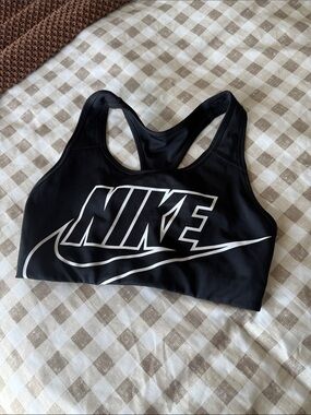 Nike Black Sports Bra with White swoosh logo